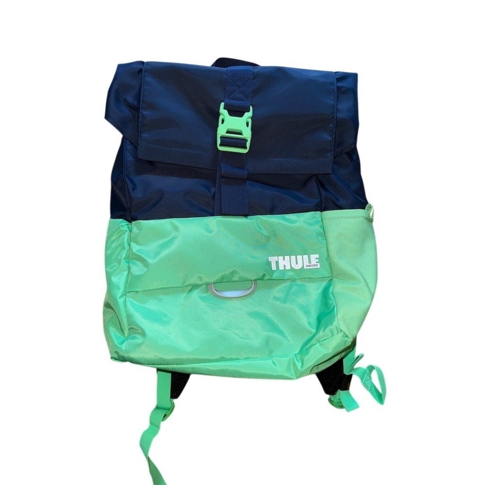 Thule Departer Roll-Top Daypack Backpack Laptop Sleeve Navy Mint Green commuter
